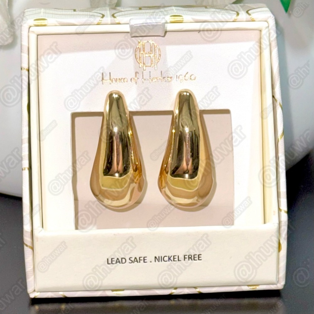 House Of Harlow 1960 Chunky Dome Tear Drop Earrings - Picture 2 of 11